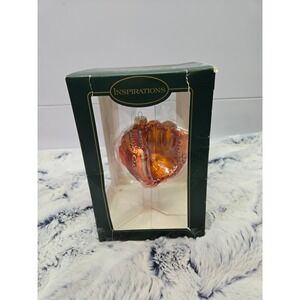Inspirations Glass Baseball Mitt Ornament in Box Vintage Sports Holiday Decor